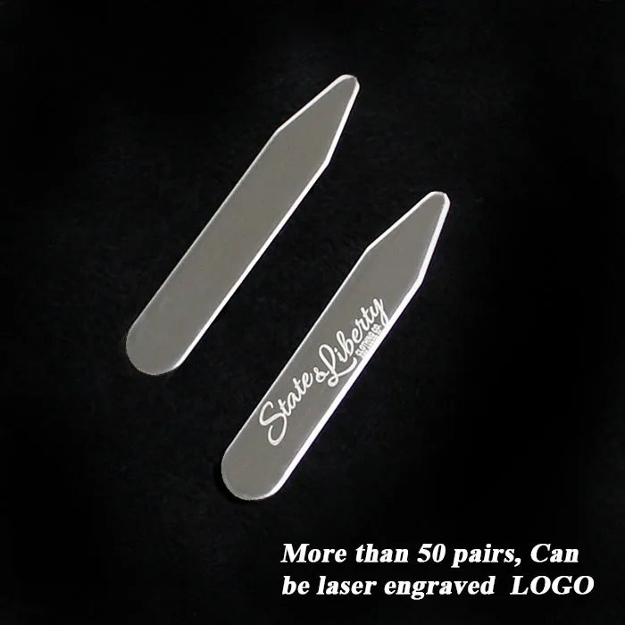 2Pcs Stainless Steel Collar Stays Bones For Business Men Shirt Party Dress Accessories Stiffener Inserts Fixed 5 Sizes Jewelry