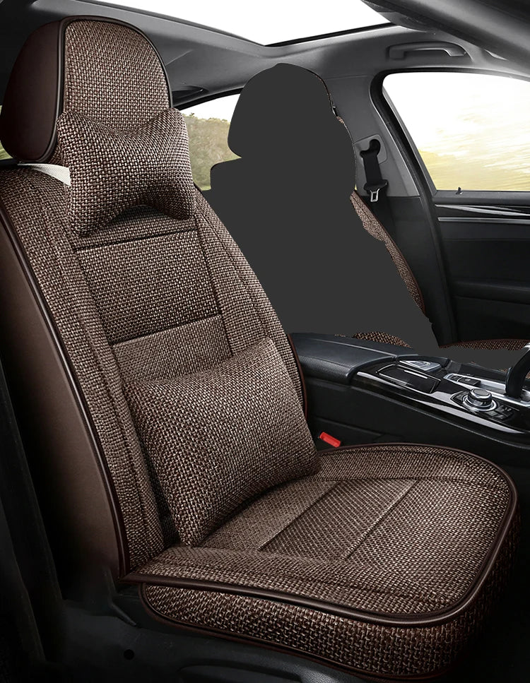 Universal Flax Car Seat Cover For Suzuki Grand Vitara SX4 Swift Ignis Auto Accessories Interior Breathable Protector Pads 차량용품