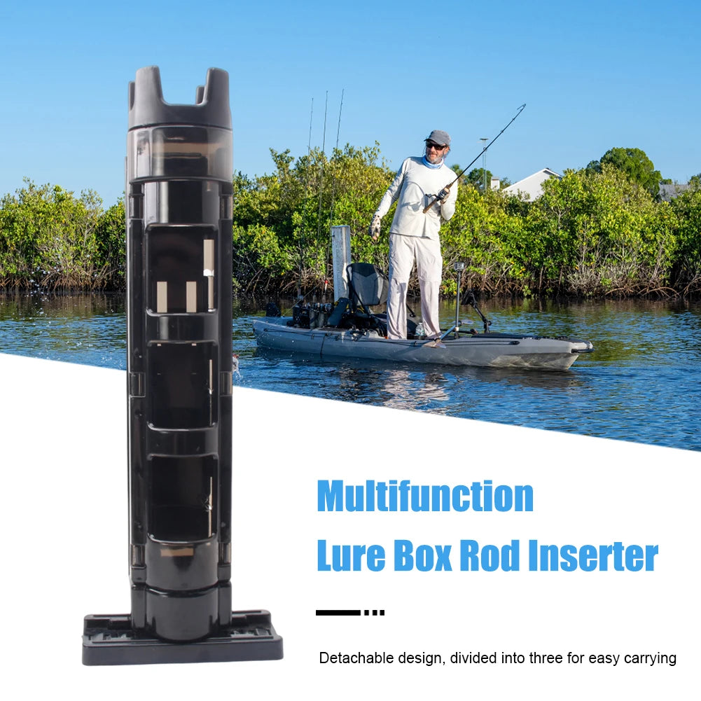 Plastic Fishing Box Pole Bracket Detachable Fishing Box Rod Display Bracket Adjustable Portable Snap Design Outdoor Accessories