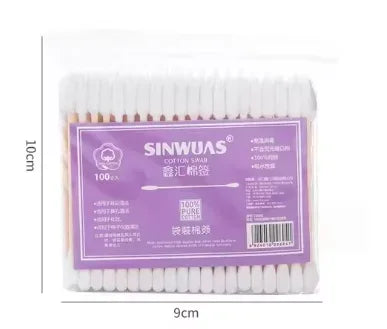 100pcs Colorful Safe Pure Cotton Swabs Baby Infant Dual Head Use Cleaning Makeup  Swabs for Ear Nostril Cleaning