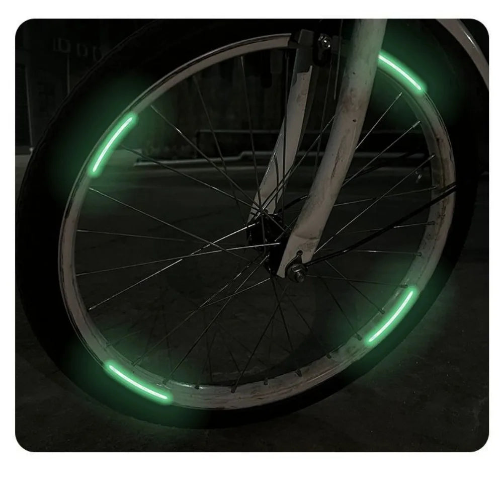 20PC Car Wheel Reflective Glow-in-the-dark Sticker Bicycle Tire Warning Sticker Electric Car Glow-in-the-dark Decorative Sticker