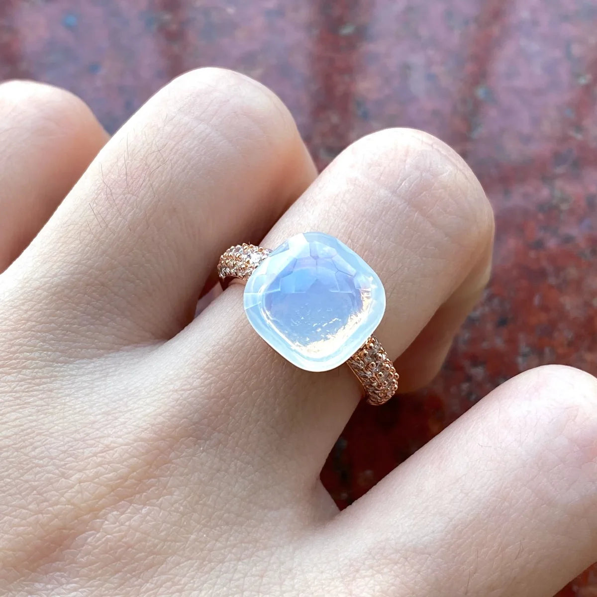 12.6mm   Ring Candy Style Zircon Ring Flat Pink Green Purple Crystal Ring For Women Candy Ring Fashion Jewelry Gift
