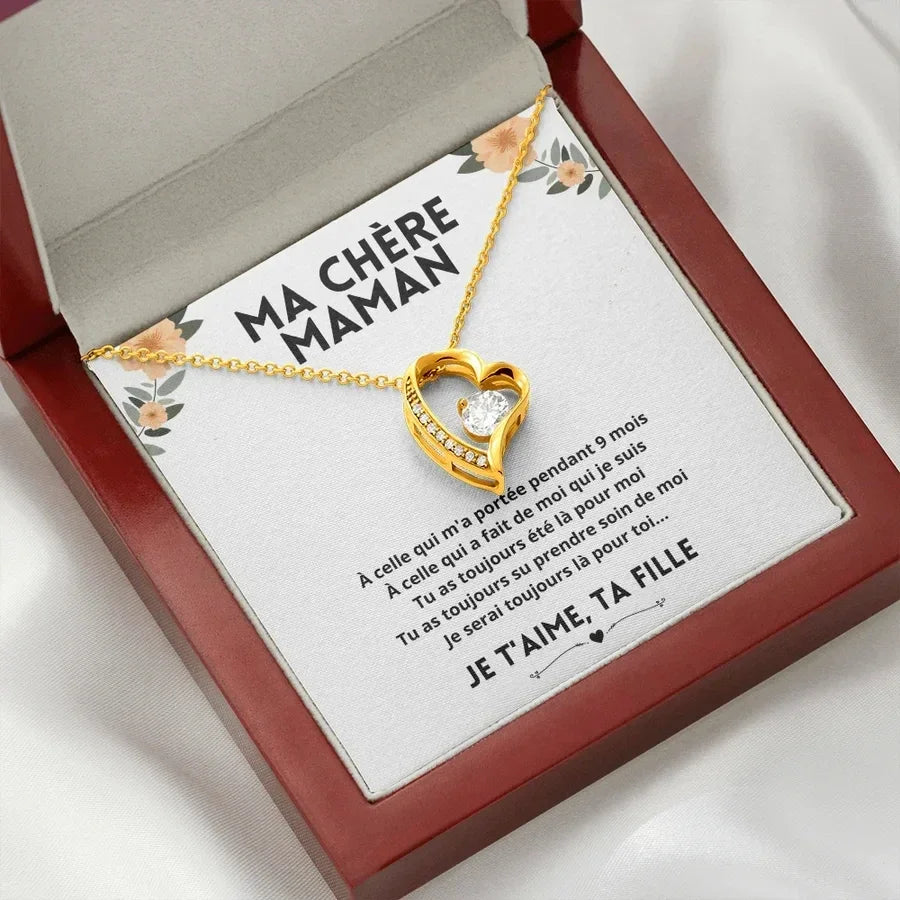 French To My Mom Mother Gift Necklaces From Daughter Timeless Love Pendant Necklace Fashion Women Birthday Silver Color With Box