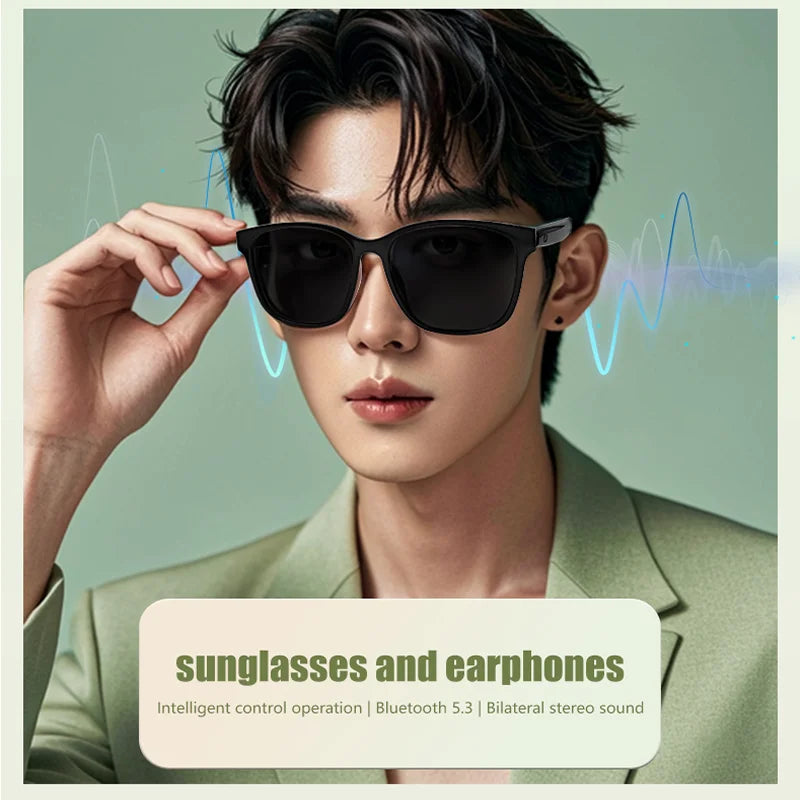 LIGE Smart Glasses Intelligent Navigation Wireless Music Play Outdoor Sport Sunglasses Earphone Bluetooth Call Voice Men Eyewear