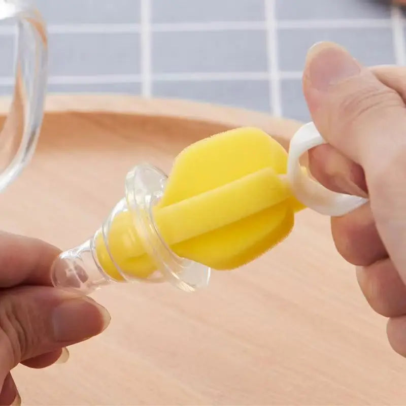 Soft Sponge Baby Nipple Cleaner Mini Foam Scrubber Pacifier Bottle Nipple Washing Cleaning Brush Baby Feeding Accessory