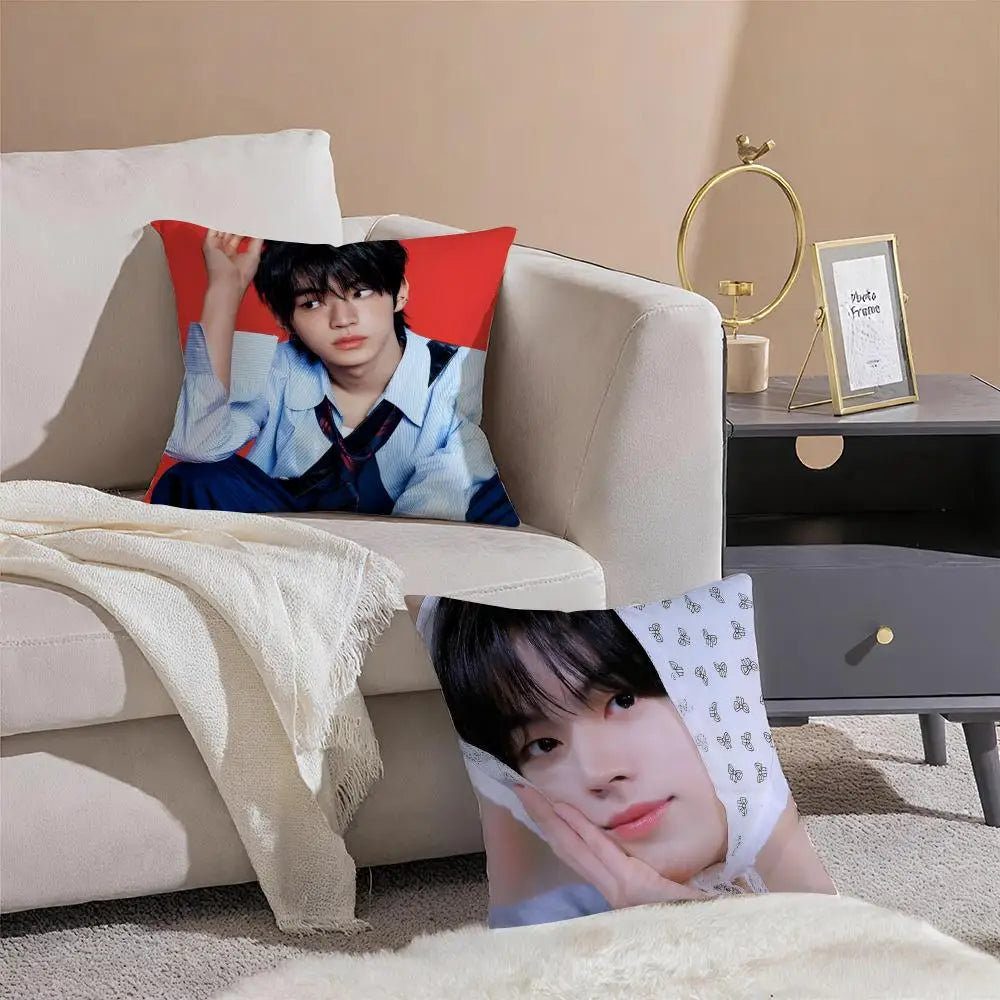 Kpop Handsome Singer K-Kim Do-hoon Cushion Cover Pillowcase Short Plush Invisible zipper Room Sofa Cushion Cover