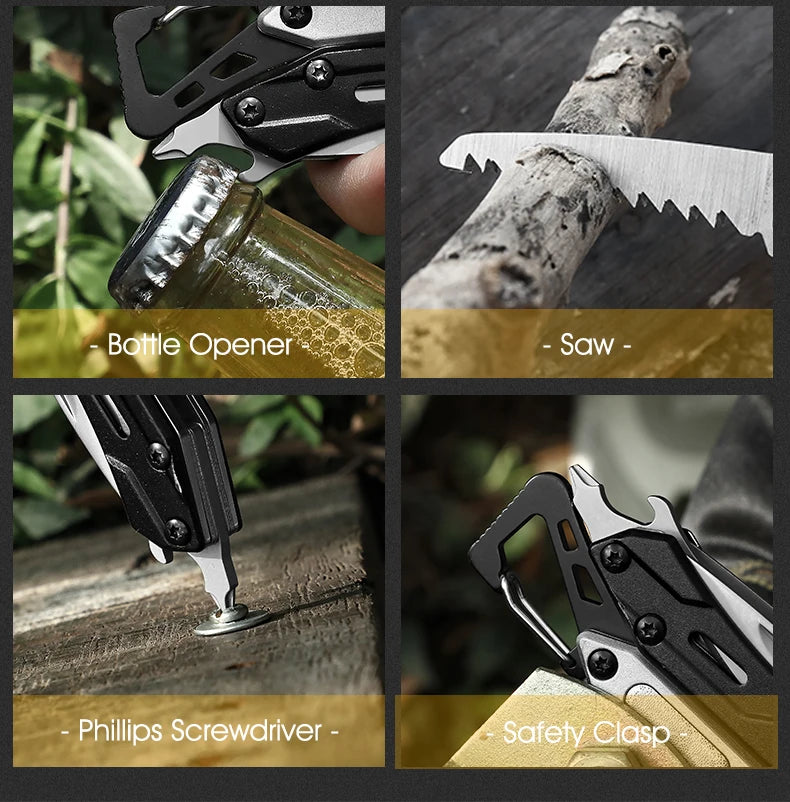 Maarten Multitool, 9-in-1 Stainless Steel Multi Tool Pocket Knife with Screwdriver,  Multitool Pliers, Survival Equipment