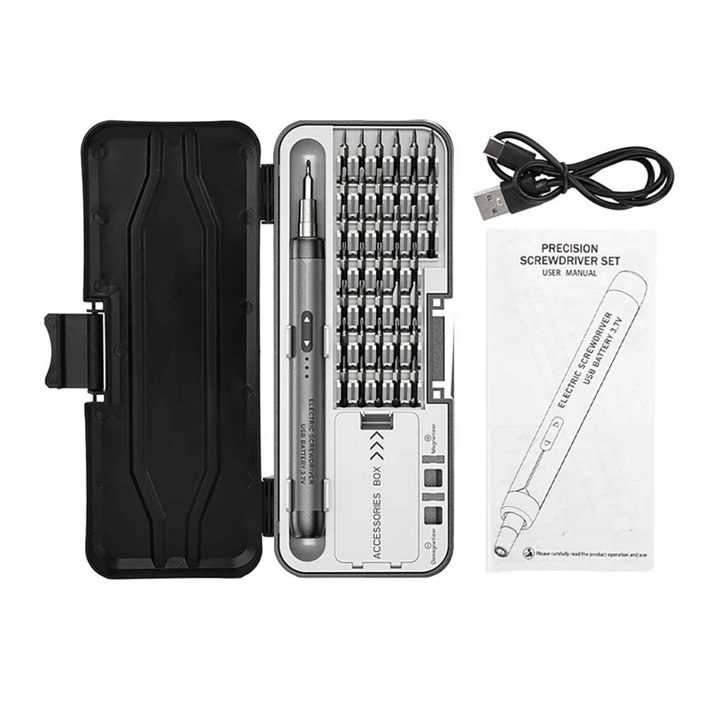 DC3.7-4.2V 38 Batch Heads Electric Screwdriver Rechargeable Speed 110R Cordless Screwdriver High Torque Household Repair Tool