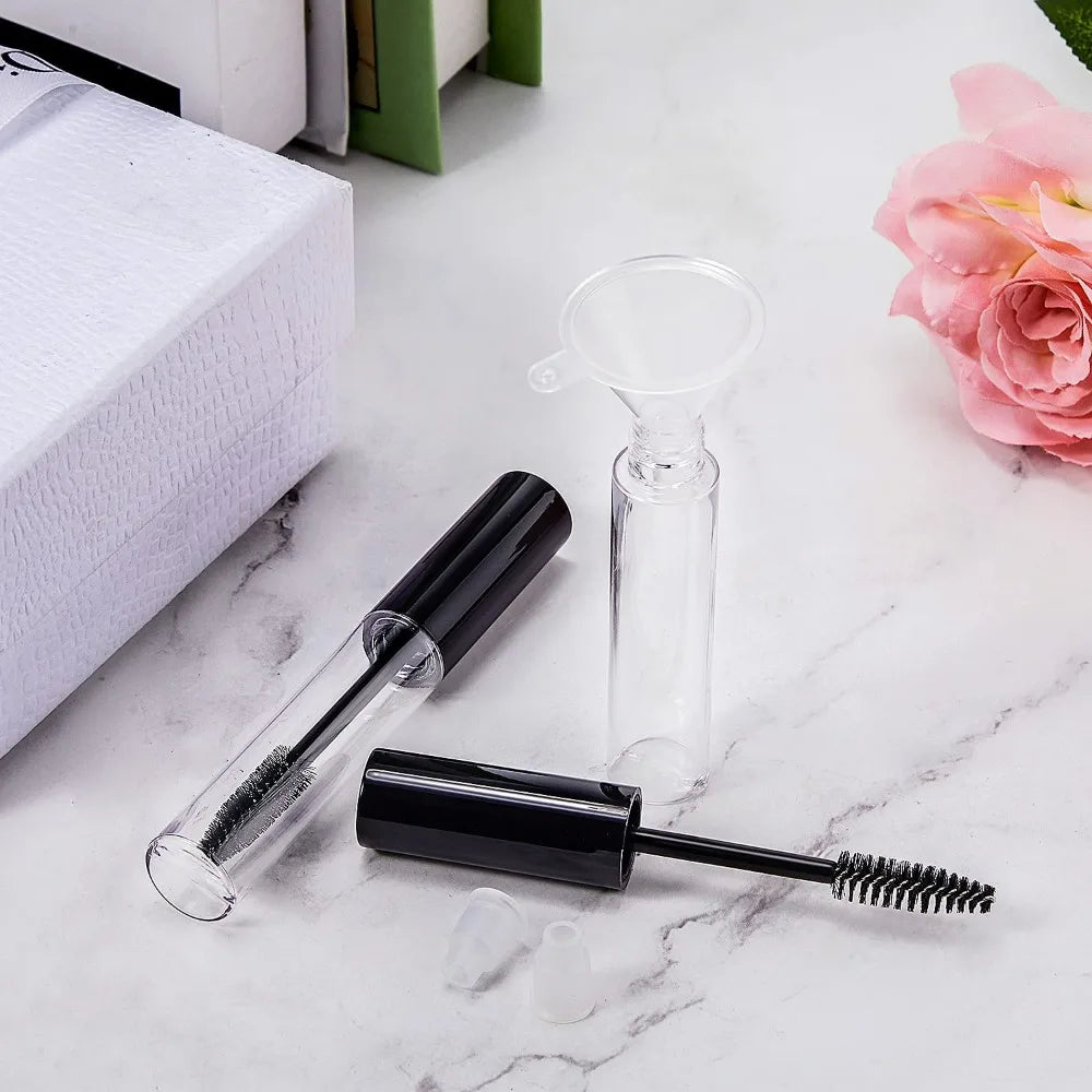 50PCS 5/10ML Protable Empty DIY Mascara Tube with Eyelash Wand Container with Funnels Transfer Pipettes for Travel Wholesale