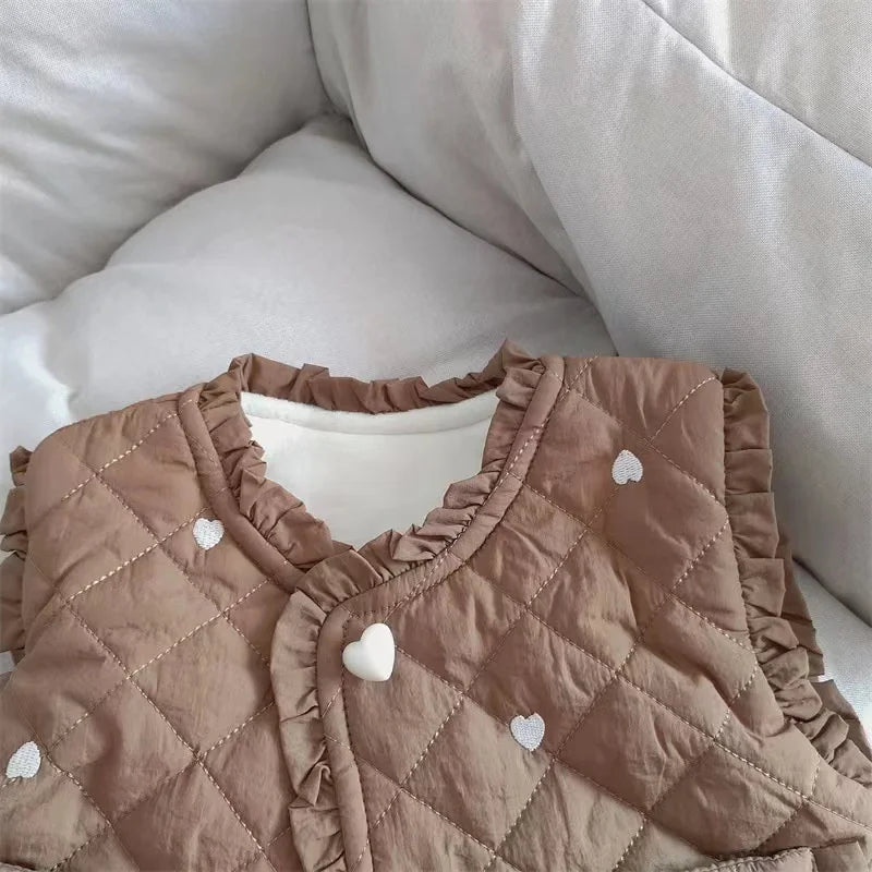 Children Winter Plush Warm Vest Kids Cute Print Waistcoats Children Daily Comfortable Versatile Outdoor Thermal Vest