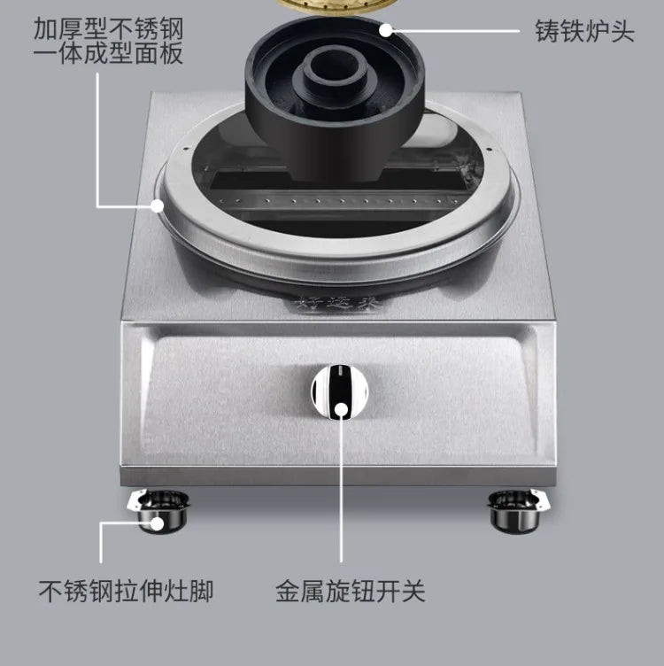 Single Double Burner Stainless Steel Gas Stove High Pressure LPG Commercial Home Cooking IAA