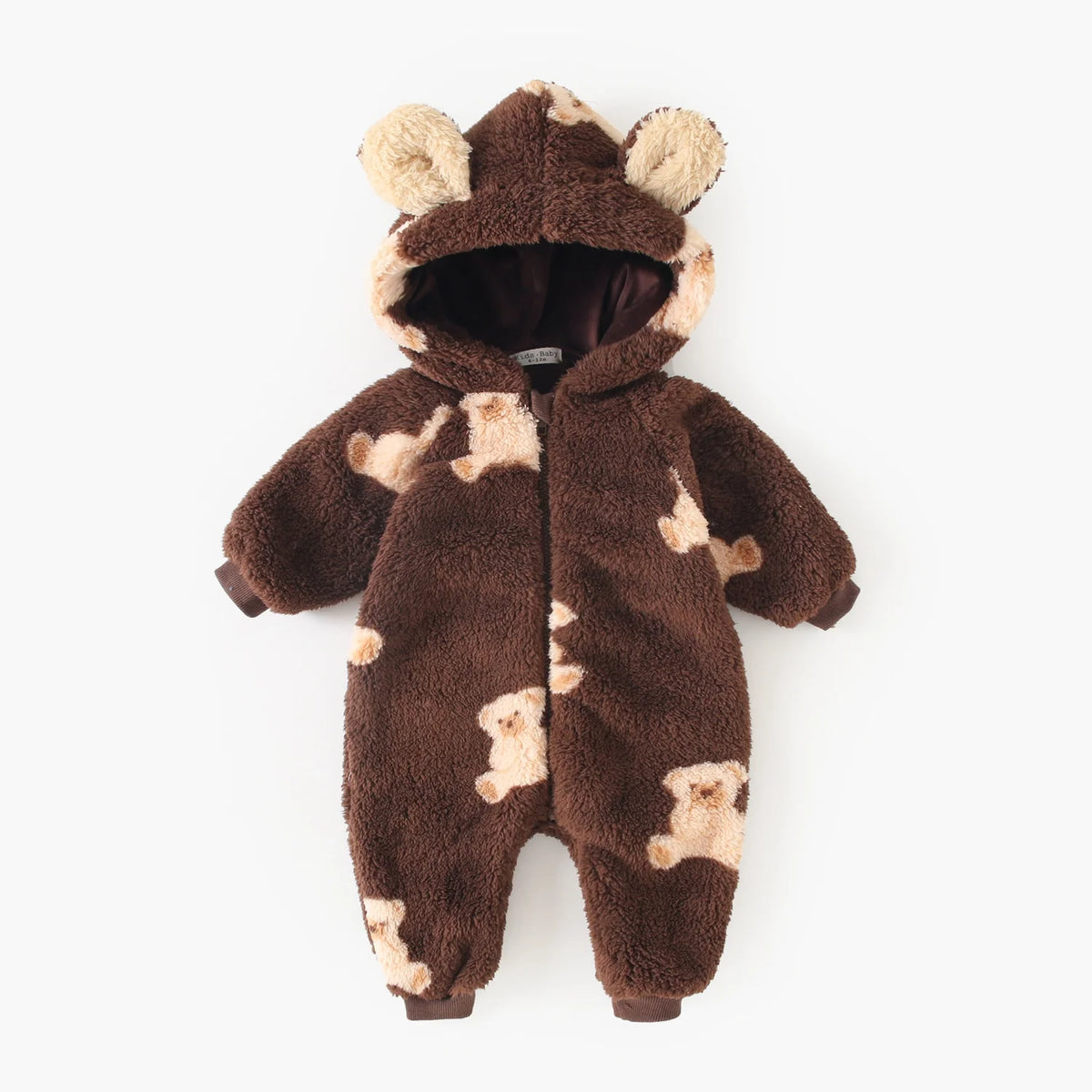 Cute Winter Zipper Long Sleeve Baby Rompers Clothing Warm Hooded Thickened Animal