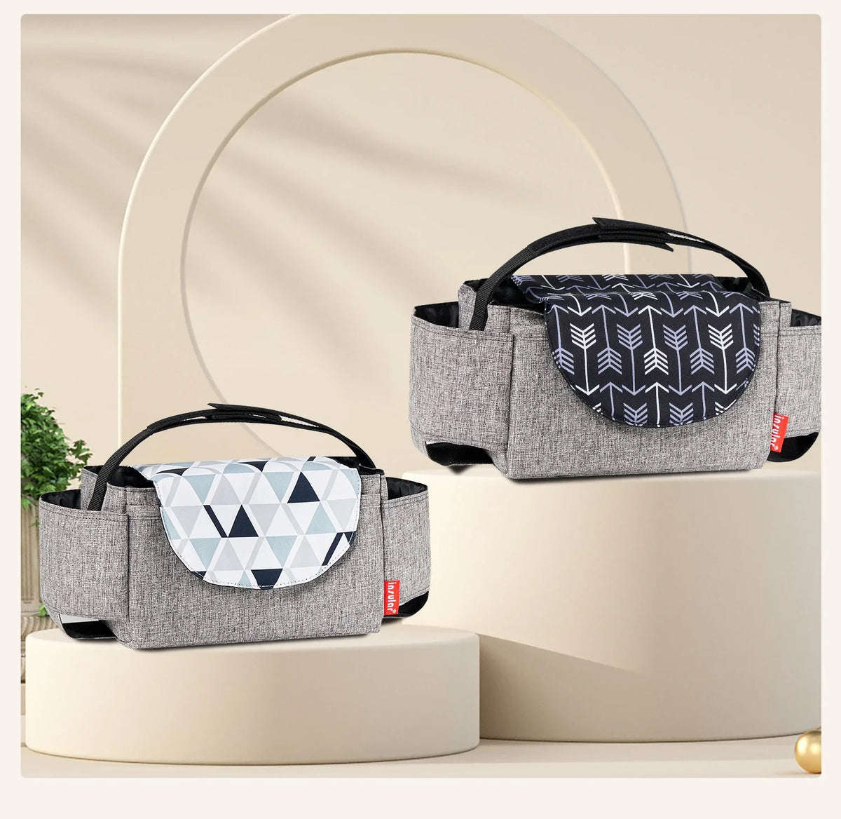 Baby Stroller Bag Pram Organizer Stroller Accessories Stroller Cup Holder Cover Trolley Organizer Pouch Travel Accessories