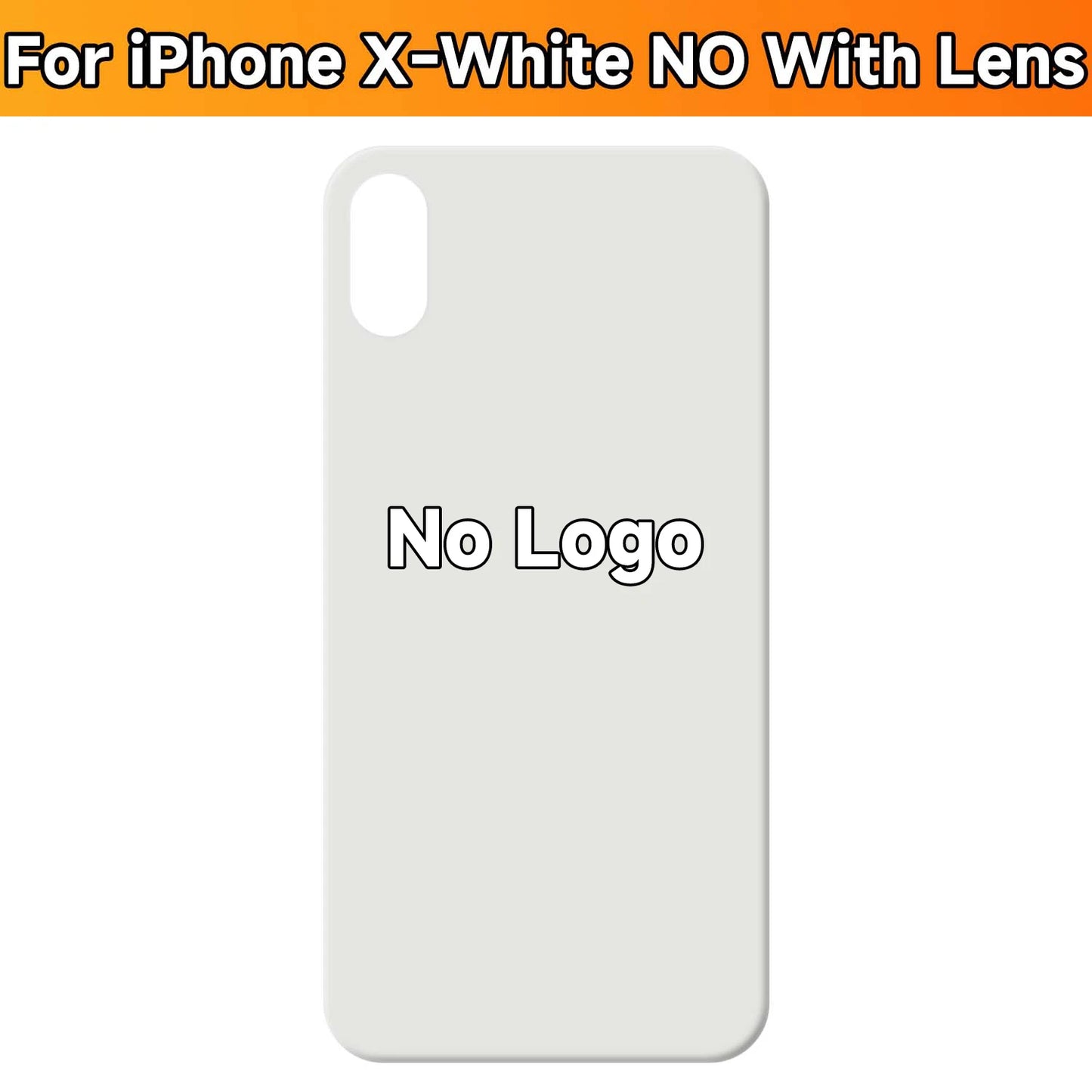 For iPhone X/XS/XS Max Battery Back Cover Glass Panel Rear Door Housing Case Replacement Part No Logo