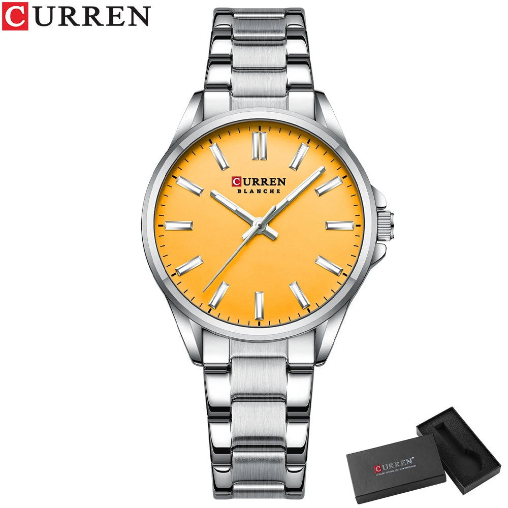 CURREN Exquisite Minimalist Women Watch Luxury Fashion Stain Steel Ladies Waterproof Quartz Wristwatch Rose Gold Female Clock