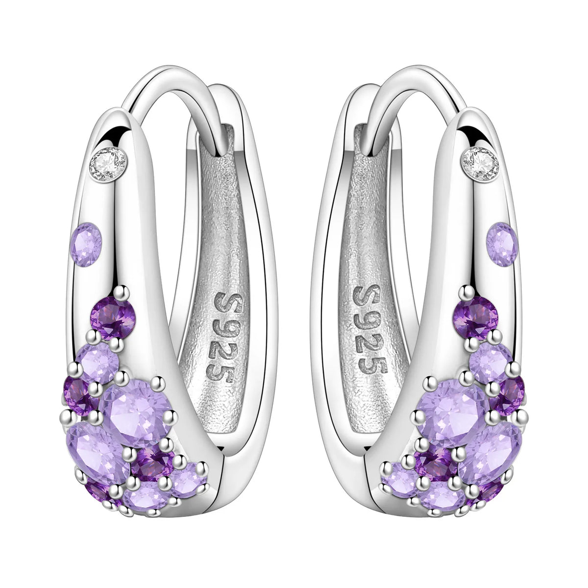 925 Sterling Silver Needle Iris Flower Hoop Earrings for Women Original Elegant Versatile Jewelry Birthday Party Fine Gift 2026