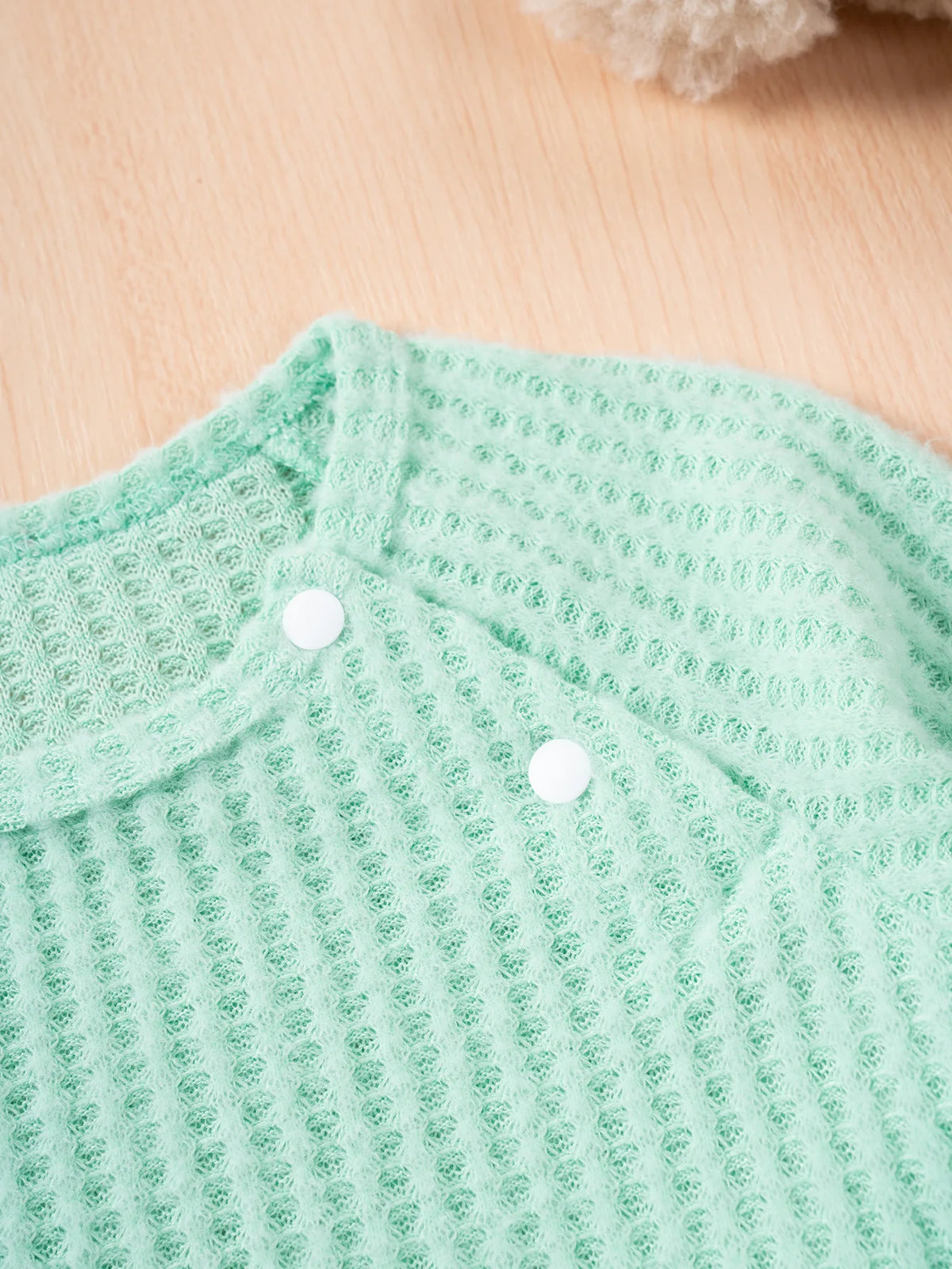 Baby Boys Girls Autumn Winter Set Pure Color Houndstooth Long Sleeve Round Neck Top with Long Pants Cute 1-3 Years Old Outfit