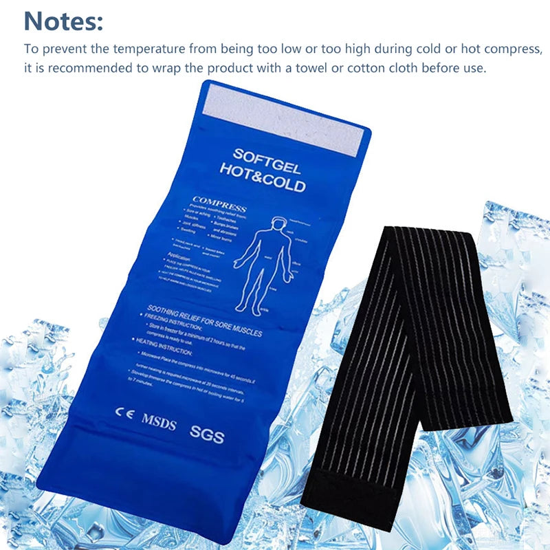 【C】1Pc Multipurpose Gel Ice Sleeve Elbow Knee Ankle Ice Pack Hand Ice Wrap Gel For First Aid Sports Muscle Pain Ice Heat Pad