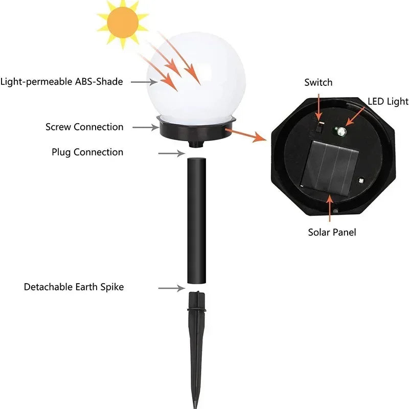 9PC Solar Light Outdoor Solar Garden Light Solar Pathway Landscape Light Waterproof Solar Lawn Lamp For Home Yard Patio Driveway