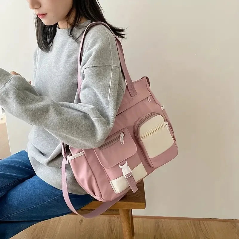 Canvas Handbags Messenger Bags for Women Waterproof Nylon Tote Shoulder Bag Oxford Ladies Handbag Crossbody Bag Girl Satchels