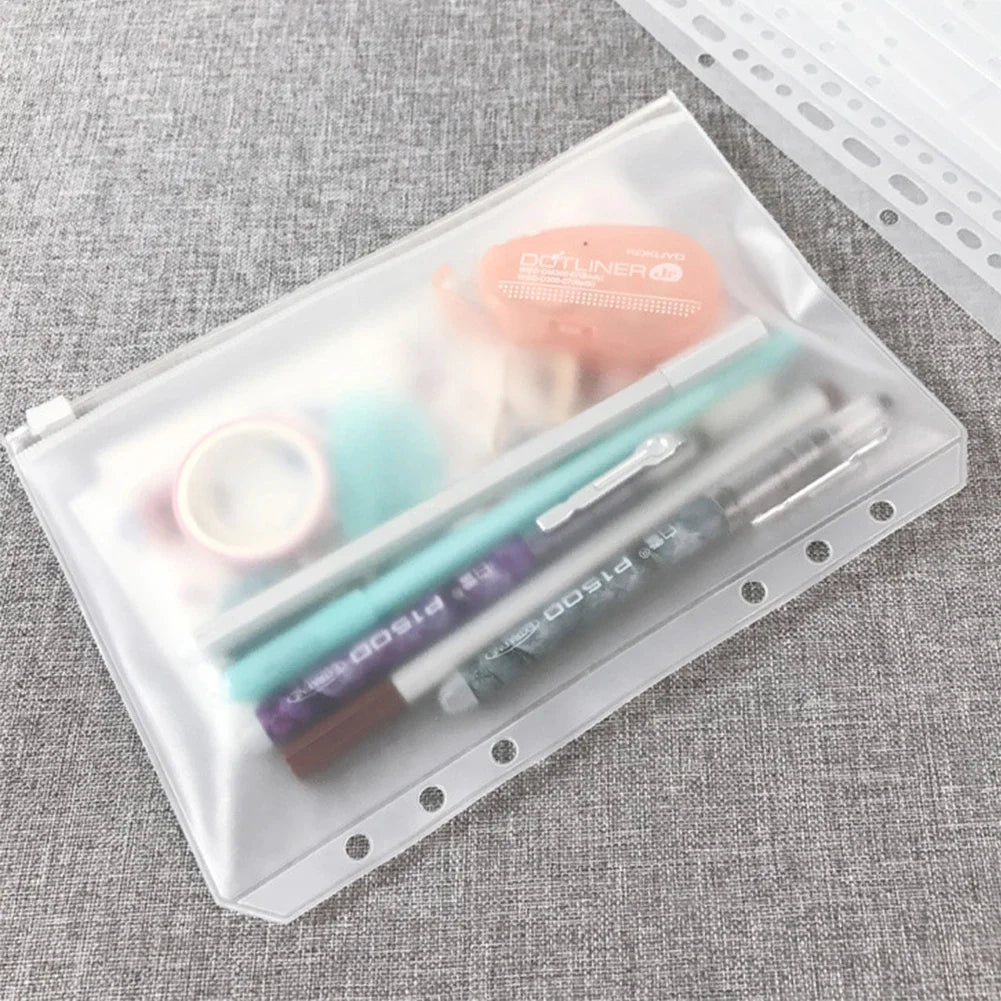 1PCS/LOT A5/A6/A7 Storage Bag School Office Supply Transparent Loose sheet Notebook zipper Self-sealing File Holder