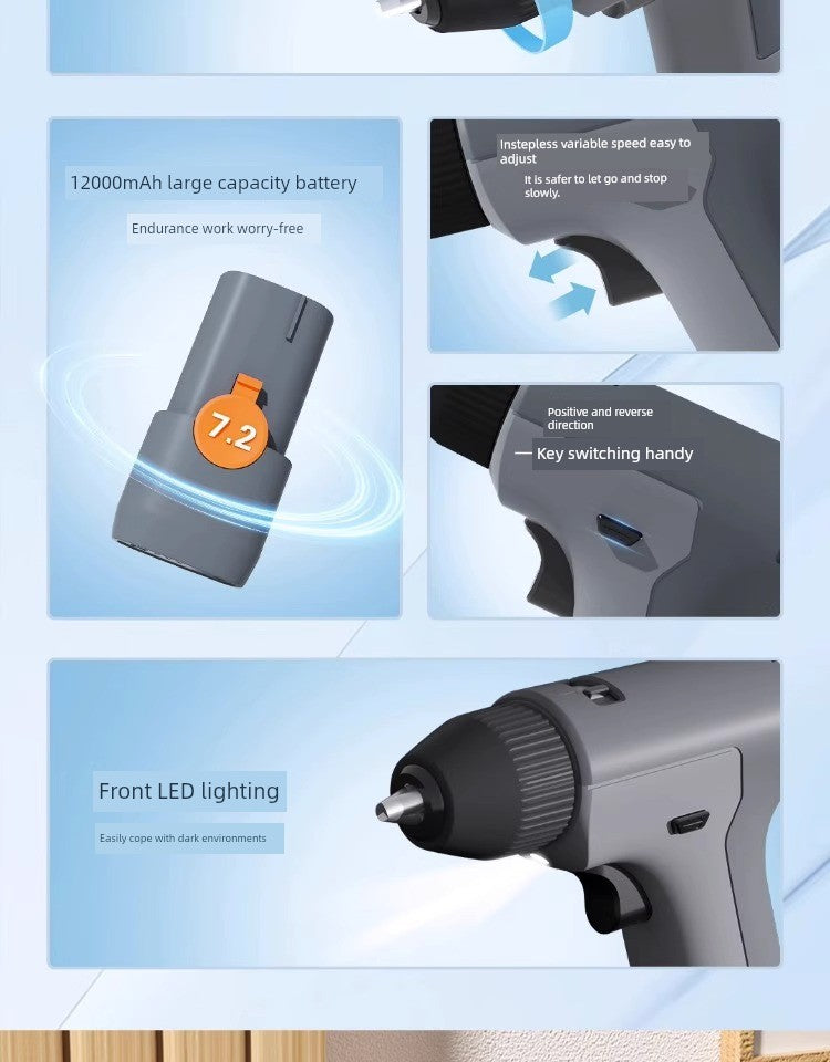 Deli Home Daily For Home Wire Cutter Hammer Lithium Electric Drill Emergency Repair Multifunctional Suit Tool H1001