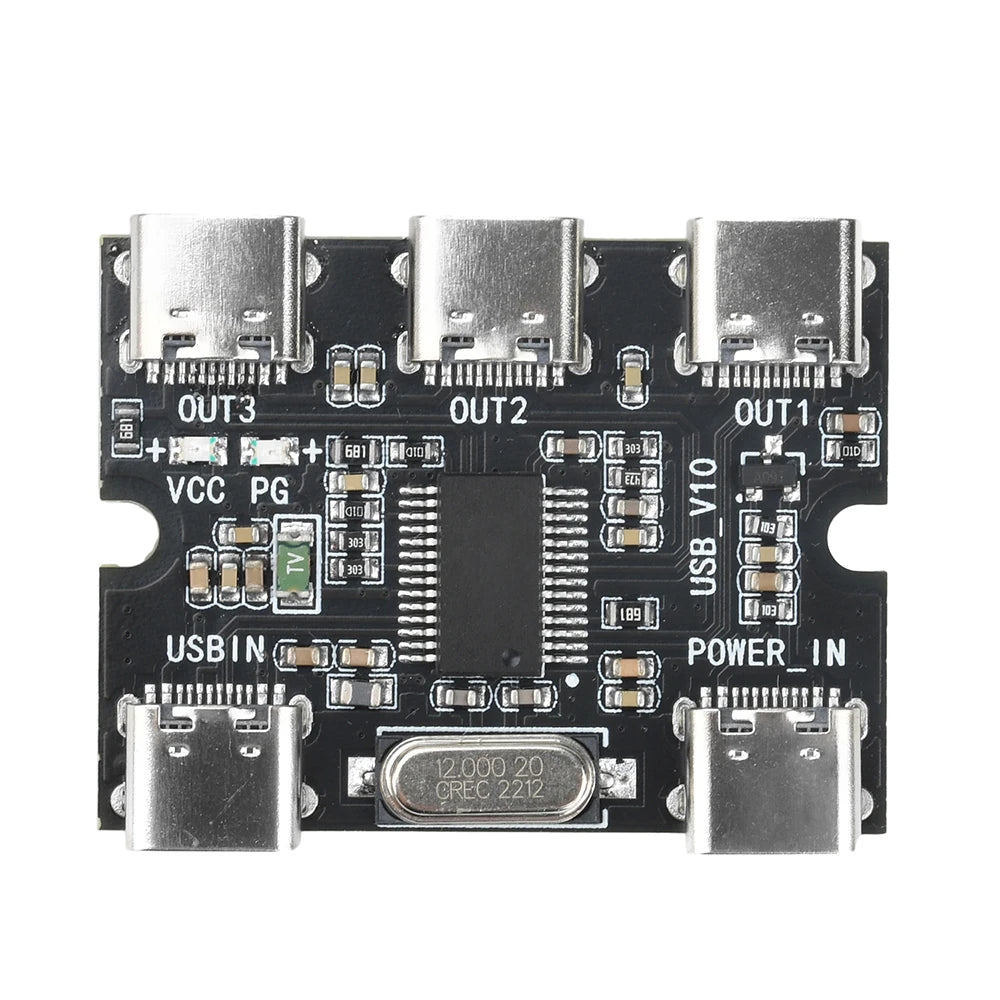 USB Expansion Board Hub 1 In 3 Out Hub Expansion Module With Power Interface Type C