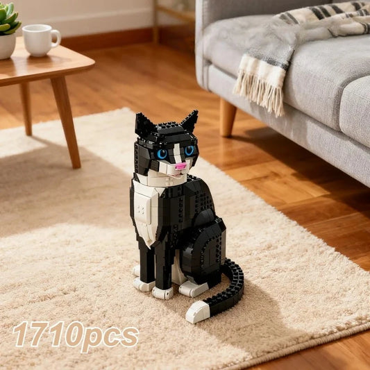Home decoration cat gift 21349 building block set, suitable for 1710 Christmas gifts, suitable for children and adults