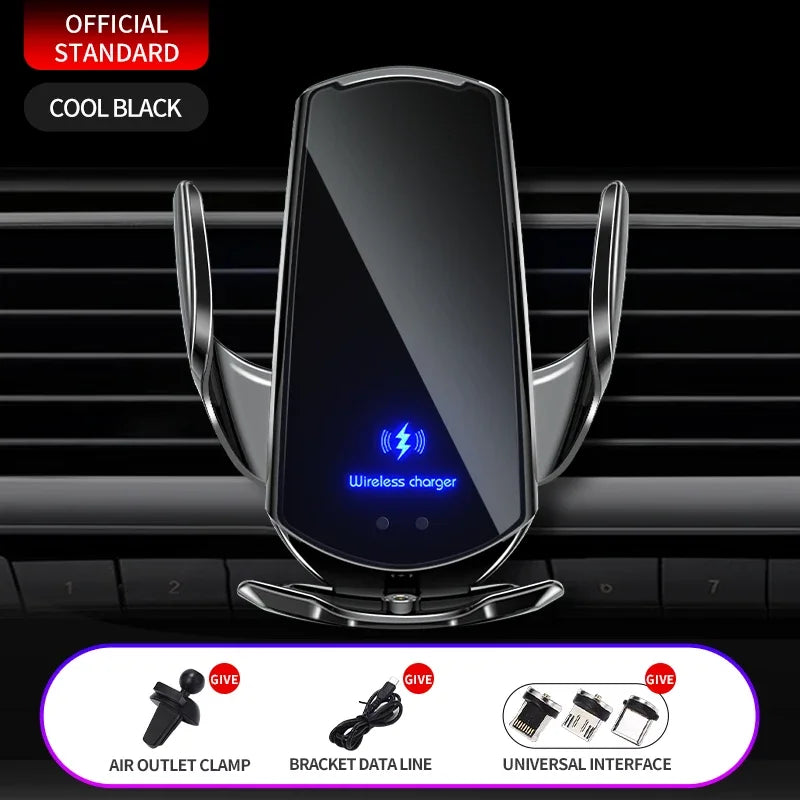 Car Phone Holder Screen Mount For Volkswagen Atlas 2024 2025 Wireless Charging Stand Navigation Bracket Glasses Storage Box