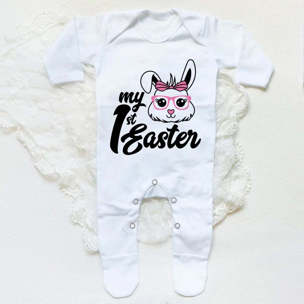 My First Easter Print  Baby Sleepsuit Newbron Babygrow Sleepsuit Baby Girl/ Boy Clothing Infant Easter Day Present  Bodysuits