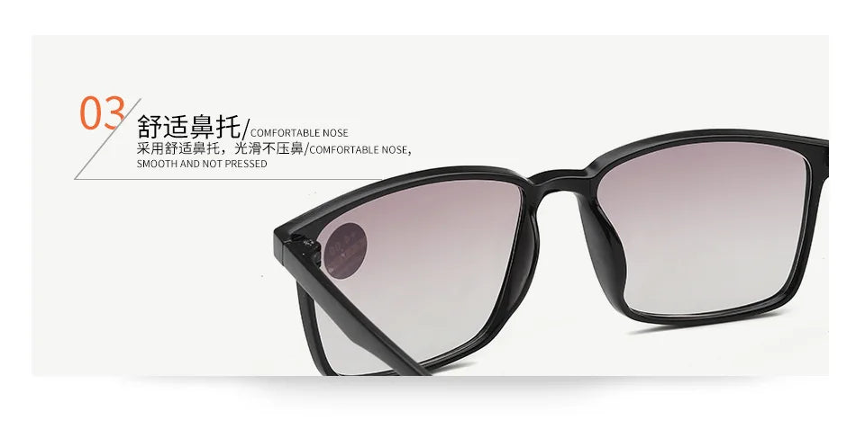 Intelligent Multifocal progressive reading glasses for men women near and dual-use automatic adjustment Eyewear +100 +150 +200