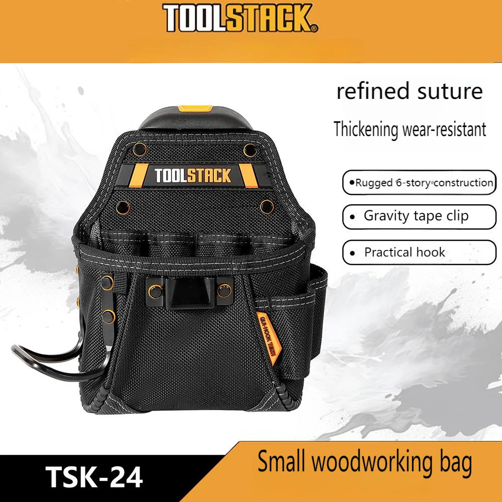 TOOLSTACK Mini Utility Toolkit Hammer & Screwdriver Waist Pouch Quick-Hook Service Kit Quality Hardwear Carpenter Work Tools Bag