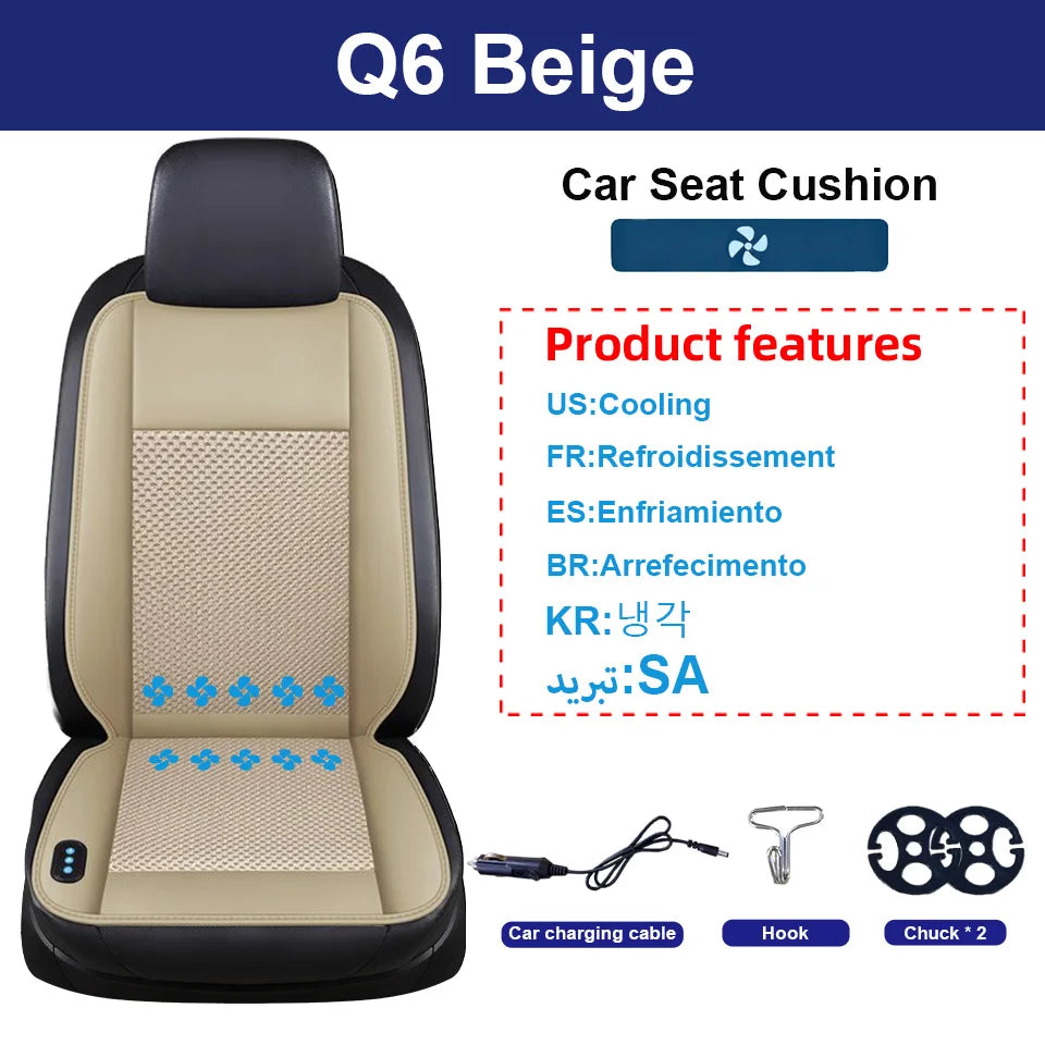 10 Hidden Fans 3 In1 Car Seat Cover Cooling Heating Massage Multi-Functional Seat Car Cool Air Seat Cushion Fast Blow Seat Cover