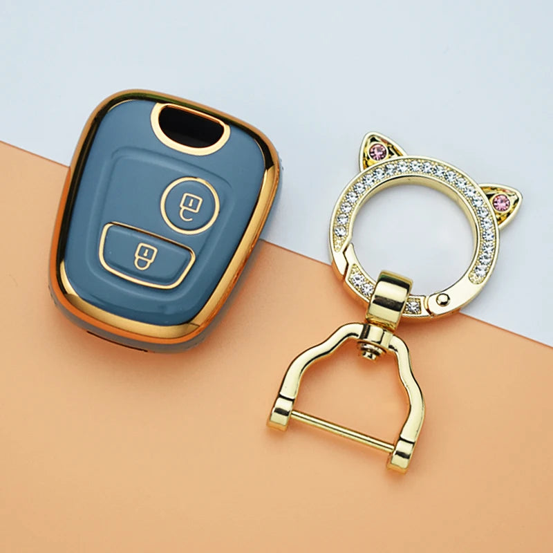 For Peugeot 107 206 207 307 For Citroen C1 C2 C3 C4 Picasso For Toyota Aygo TPU Car Remote Key Case Cover Shell Fob Keychain