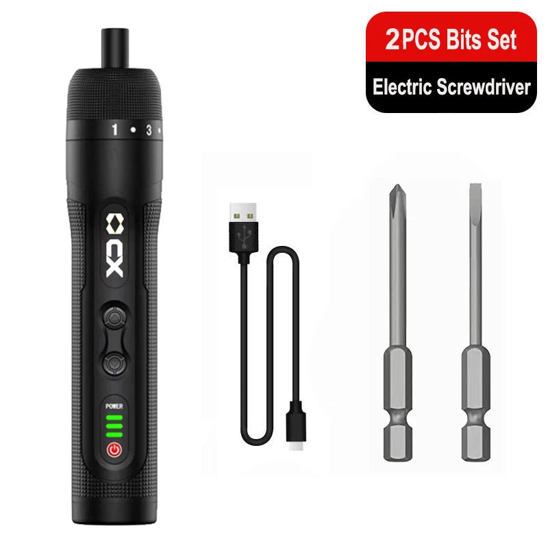 8-Speed Torque Cordless Electric Screwdriver Rechargeable 2000mAh Mini Drill 3.6V Power Tools Set Household Maintenance Repair