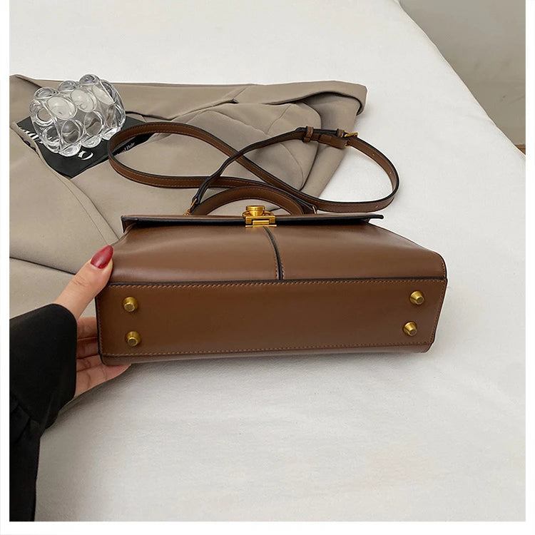 2025 New Classic Style Solid PU Square Shoulder & Crossbody Bags High Quality Sense of Luxury Simple Commute Handbags for Women