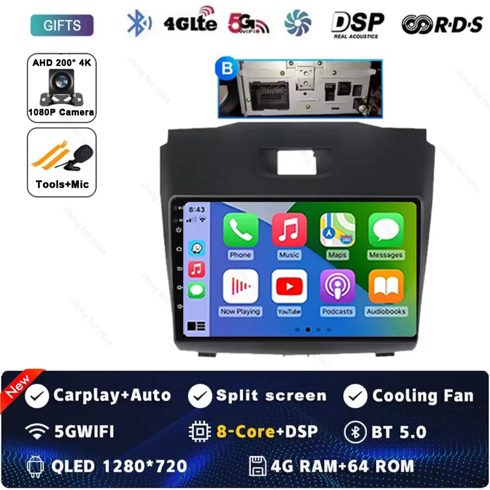 Android 15 Car Carplay Player For Chevrolet Holden S10 TRAILBLAZER COLORADO ISUZU DMAX GPS Radio Audio Multimedia Stereo BT Navi