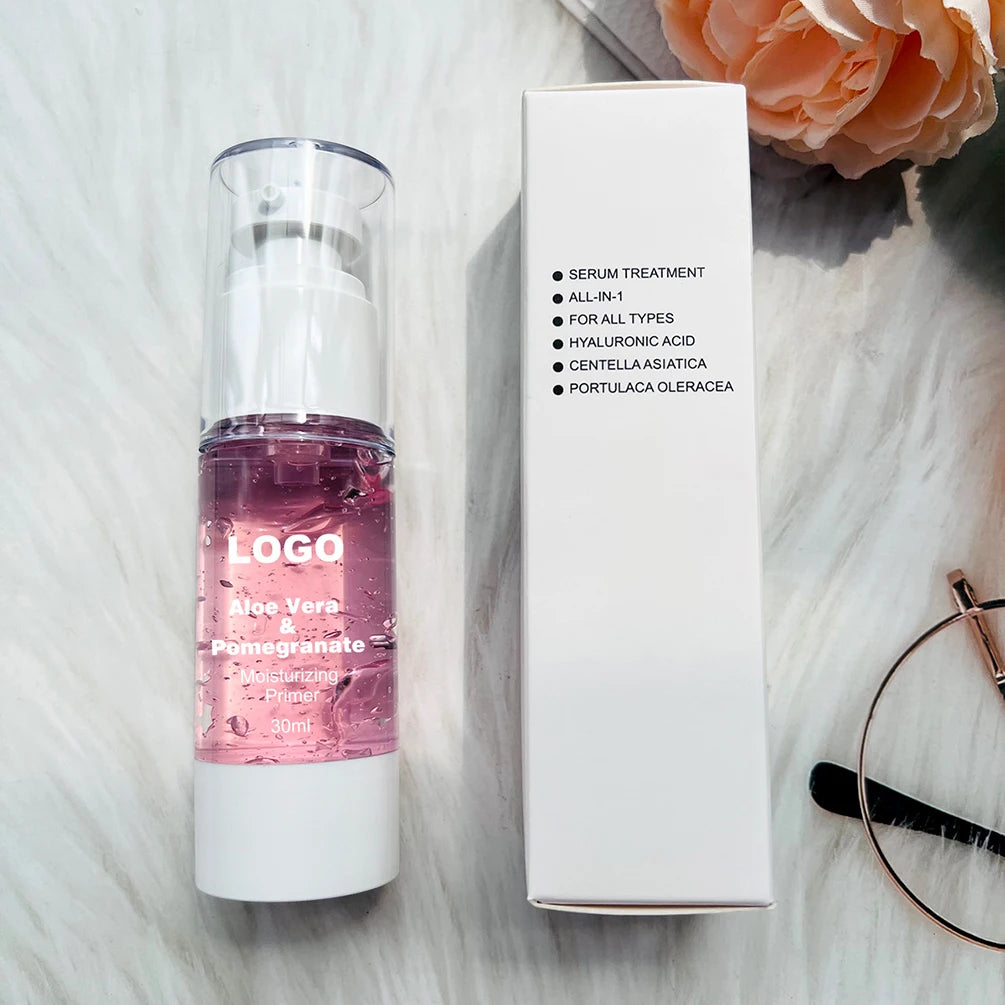 30ml Private Label Primer Custom Logo Oil-controlling Pomegranate Nourishing Bulk Makeup Face Base Waterproof Beauty Vegan