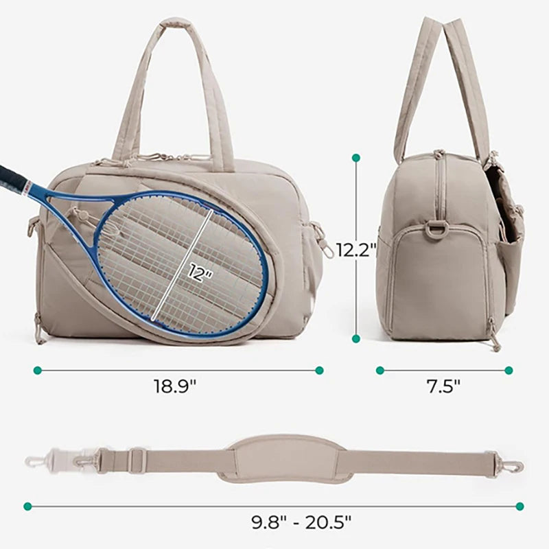Gym Bag for WomenTennis Rackets Bag Outdoor Travel Sports Training Shoulder Bags Badminton Paddle Handbag Weekender Duffel Tote