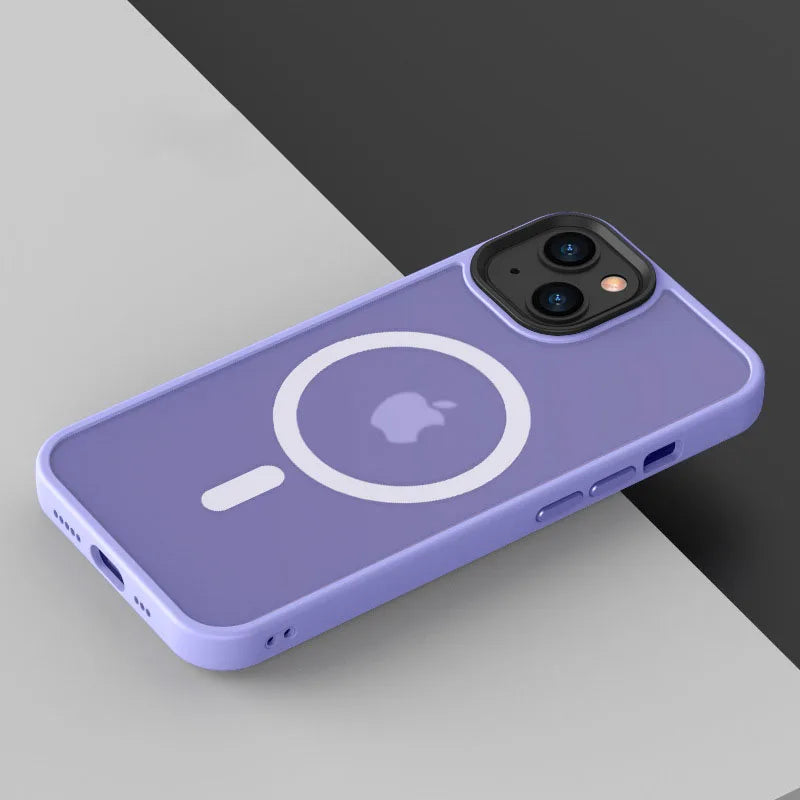 Matte Transparent Case For iPhone 13 12 15 16 17 14 Pro Max Air Cover For MagSafe Wireless Charger Protection Shell Shockproof