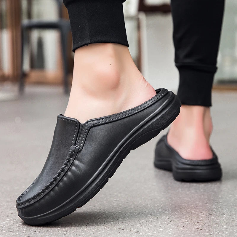 Large Slippers Men's Slip On Driving Shoes Anti slip Durable Chef Shoes Men's Casual Fashion Lightweight Footwear