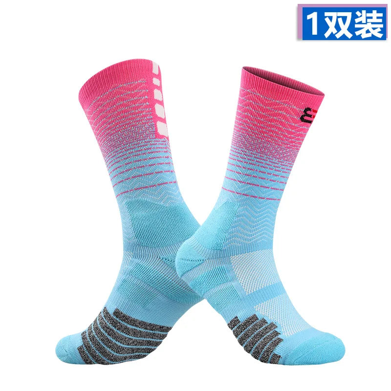 Sport Cycling Basketball Socks Compression Running Man Black Trend Breathable Long Hiking Damping Athletic Professional Big Kids