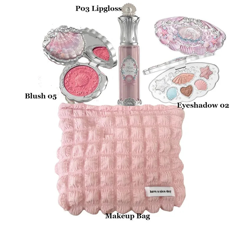 Makeup Flower Knows Set Swan Ballet Series Six Color Eyeshadow Palette Embossed Blusher Shine Lipstick Kit With Bag All In