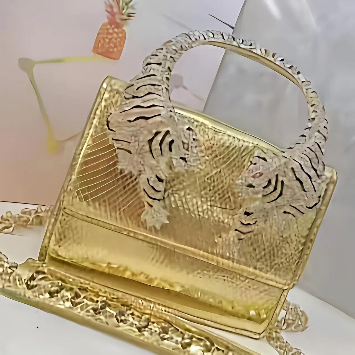 Chic Handbags For Women In Genuine Leather, By Luxury Brand With Decorative Elements, Timeless And Versatile Accessory