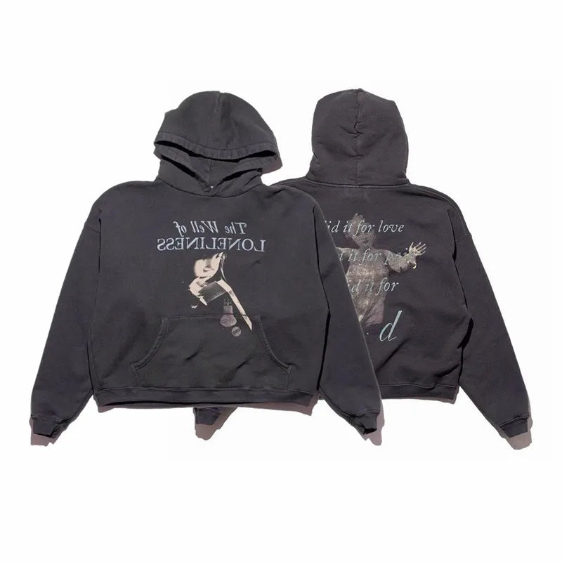 Ripped Streetwear Hooded Loose Casual Men Women Pure Cotton Hoodies Sweatshirt Best Quality UK erd Hoodies