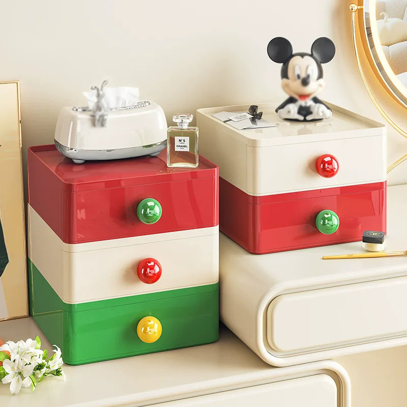 Dopamine Desk Organizer Drawer Box Desktop Stackable Dust-proof Storage Drawers Large Capacity Stationery Cosmetic Storage Box