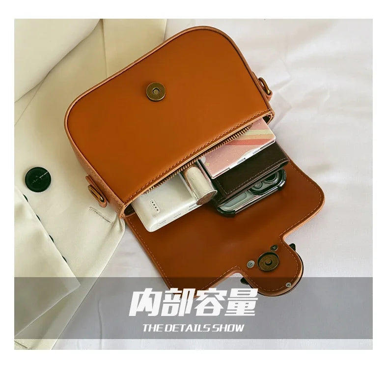 High-end Crossbody Handbag Leather Tote Bags Trendy Design Commuter Popular Classic Elegant Fashionable Bag with avian button