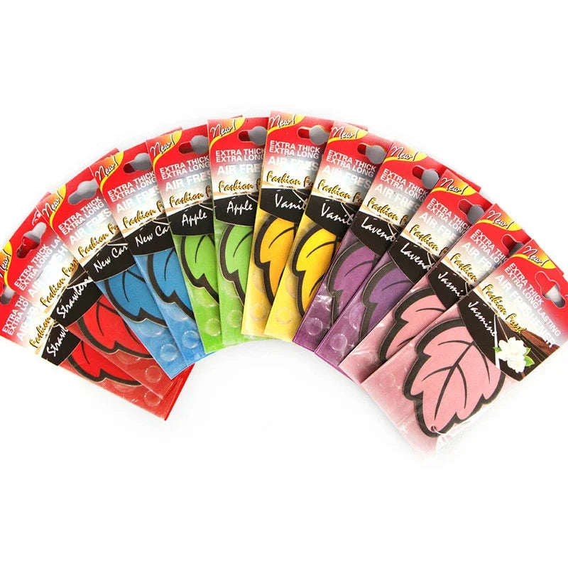 6PCS/3PCScar accessories interior Car Air Freshener Natural scented tea paper Auto Hanging Vanilla perfume fragrance Leaf Shape