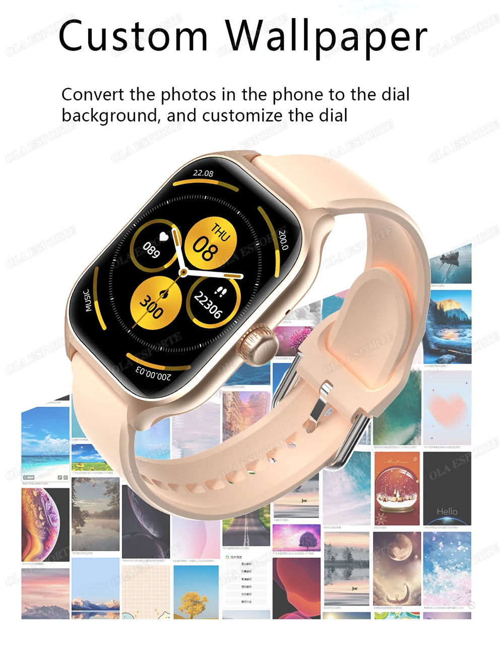 Smart Watch Bluetooth Calling Message Notification Multi-Sport Mode Heart Rate Blood Pressure Blood Oxygen Monitoring SmartWatch