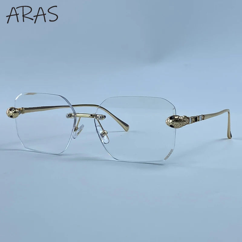 Retro Rectangle Rimless Sunglasses Women 2026 Luxury Designer Punk Square Sun Glasses for Ladies UV400 Gradient Eyewear Shades